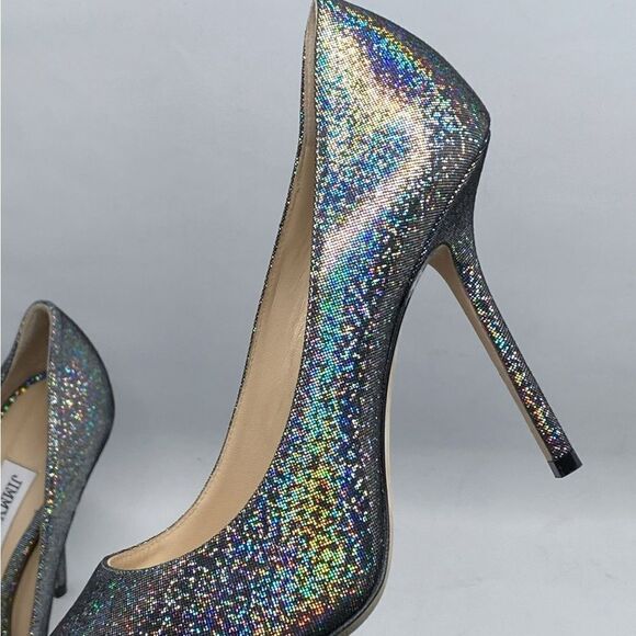 Jimmy Choo Love Iridescent Silver Pump size 38.5 - Picture 9 of 12